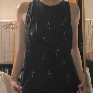 Soft Muscle Tee with Crosses